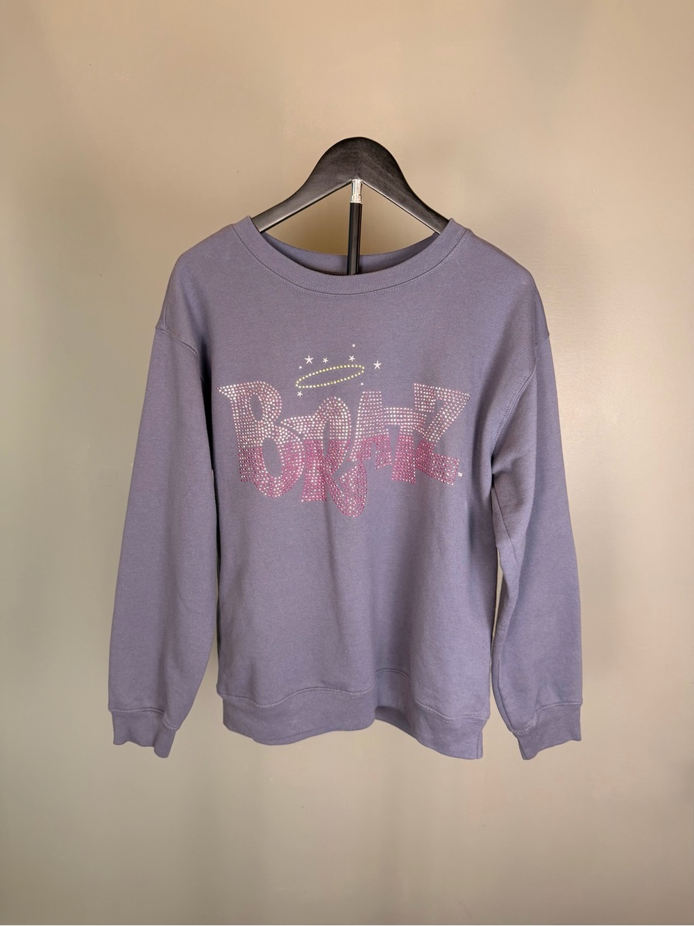 Bratz Rhinestone Graphic Sweatshirt Slate Gray Y2K Coquette Casual Size L